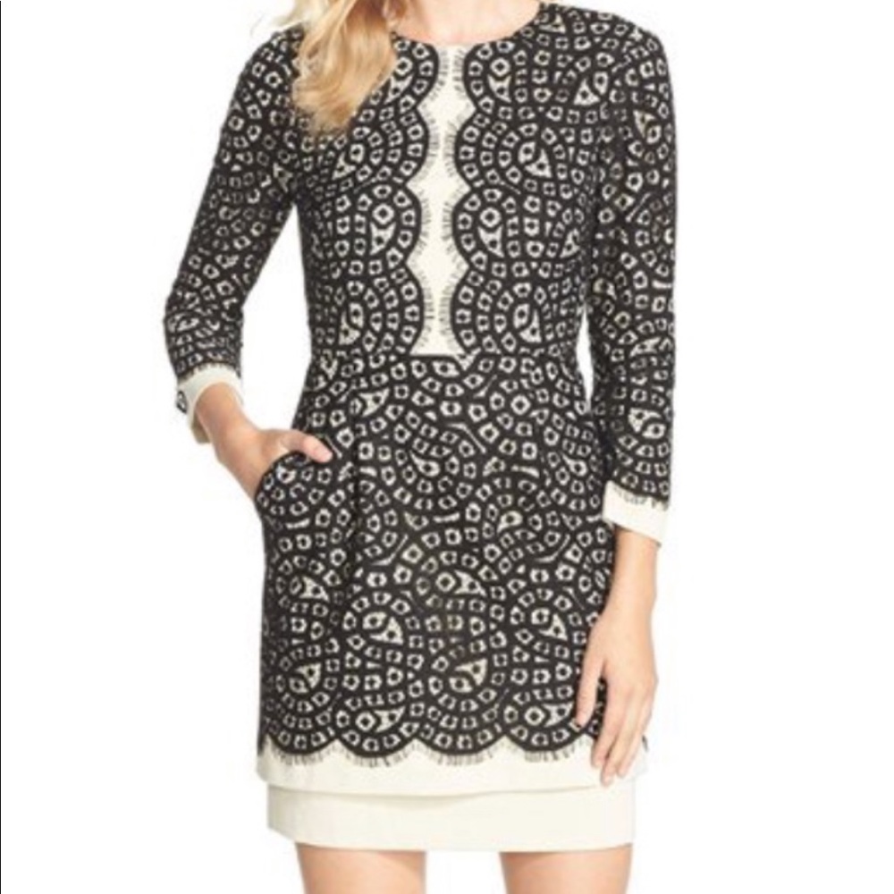 BCBGMaxAzria cocktail formal black white dress 2